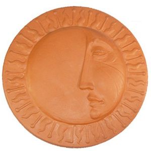 Wand Relief Mond, Terracotta, D:44cm