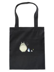 Schwarze Tasche für Totoro Fans | Stoffbeutel mit Magnetverschluss