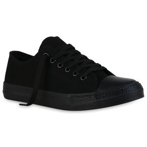 VAN HILL Damen Sneaker Low Bequeme Schnürer Stoff Schnür-Schuhe 838455, Farbe: Schwarz, Größe: 40