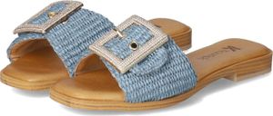 Kaerlek Damen Pantoletten Blau Synthetik Größe: 42
