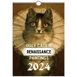Katzen Wandkalender 2024, Wandkalender 2024, 12-Monats-Katzenkalender, Katzenkalender 2024