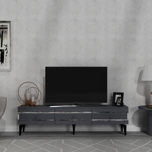 Skye Decor, Ipek - Anthracite, Silver, Fernsehtisch, Anthrazit, 100 % MELAMINBESCHICHTETE SPANPLATTEN, 180 x 29,6 x 44,6 cm Skye Decor, Ipek - Anthracite, Silver, Fernsehtisch, Anthrazit, 100 % MELAMINBESCHICHTETE SPANPLATTEN, 180 x 29,6 x 44,6 cm