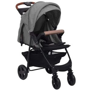 vidaXL 2-in-1 Kinderwagen Hellgrau Stahl