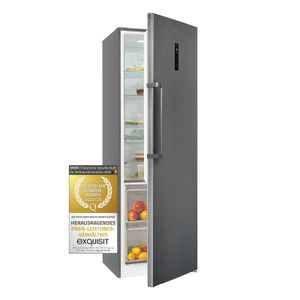 Exquisit Kühlschrank KS360-V-HE-040E inoxlook-az | 359 l Nutzinhalt | Edelstahloptik