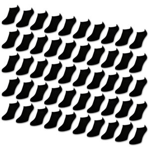 10 bis 50 Paar Comfort Sneaker Socken Damen & Herren Schwarz & Weiß Baumwolle - 50 Paar schwarz 40-46