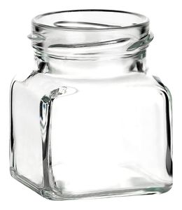 gouveo Einmachgläser 120 ml eckig Schraubverschluss - Vorratsglas mit Deckel, Deckelfarbe:Schwarz, Setgröße:24er Set