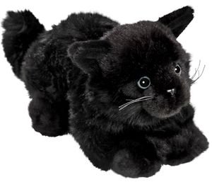 Carl Dick Katze liegend, schwarz, ca. 20cm 1308004 Kuscheltier, Plüschtier, Stofftier