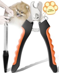 NUNBELLPET® Krallenschere für Hunde & Katzen – Professioneller Nagelschneider mit Schutz, Ideal für Fell- & Krallenpflege von Kleintieren (S) Orange