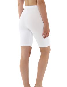 OCERA Damen Kurze Leggings (Radler) aus atmungsaktiver Baumwolle mit hoher Taille,  Standard 100 , Weiß - XL