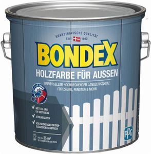 Bondex Holzfarbe für Aussen lichtgrau 2,5L Deckfarbe Wetterschutzfarbe