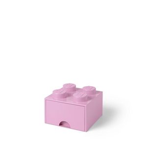 LEGO Aufbewahrungsbox mit Schublade mit 4 Noppen, rosa