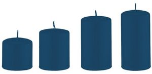 4er Kerzen Adventset, Adventskranzkerzen abgestuft Blau Petrol Ø 5 cm