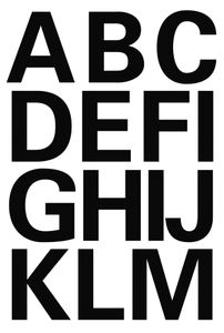HERMA Buchstaben Sticker A-Z Folie schwarz 25 mm hoch 2 Blatt à 14 Sticker