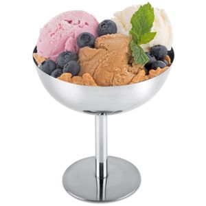 Eisbecher, Dessertschale Edelstahl, Cocktail Gläser, Runde Form Dessertschale Ø 10 Cm Dessertgläser mit Fuß Dessertschalen Für Eis, Dessert, B, 10cm, 1