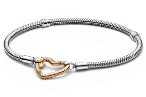 Pandora 569539C00 Damenarmband mit Goldfarbenem Herz-Verschluss, 23 cm