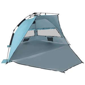Puluomis Strandmuscheln Strandzelt Pop-up-Zelt mit UV-Schutz 50+, Sekundenzelt  Blau, 135  x 130  x 250 cm