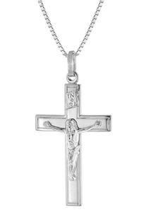 trendor 41404 Herren-Halskette mit Kreuz Silber 925 Kruzifix-Anhänger, 60 cm