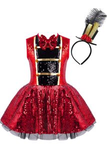 Kinder Mädchen Kostüm Gr. 170-176 Cm Zirkus Outfits Pailletten Kleid Tutu Rock Quaste Tanzkleid Ringmaster Cosplay Verkleidung Karneval Party Kleid