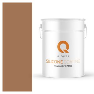 Q-COVER Silikonharz Fassadenfarbe Aussenfarbe Außen Wandfarbe Hausfarbe Wetterfest Heißeschokolade 10L