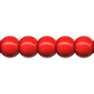 56 Holzperlen 10mm Holz Perlen basteln fädeln rot