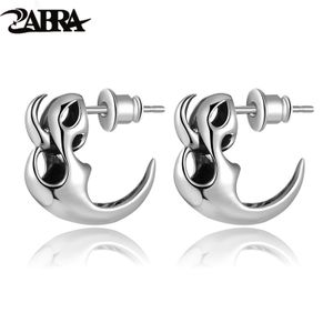 925 Sterling Silber Ohrringe Männer hochglanzpoliert Vintage Punk Skelett Ohrstecker für Männer Biker Schmuck für Männer