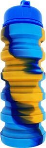 480 ml faltbare Silikon-Wasserflasche, auslaufsicher, tragbar, leicht, für Outdoor-Radfahren, Fitnessstudio, Fitness, Sport, Reisen, Camouflage, faltbarer Trinkbecher