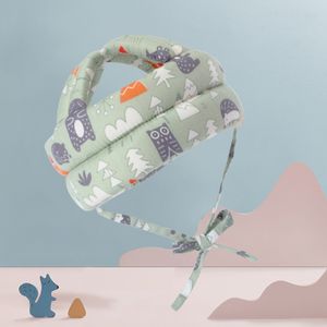Baby Helm Kopfschutz Kleinkind Schutzhut Baumwolle Verstellbarer Sicherheitshelm Baby im Alter von 8-48 Monaten (Grüner Wald)