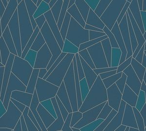 A.S. Création geometrische Tapete New Life Vliestapete blau petrol beige 10,05 m x 0,53 m