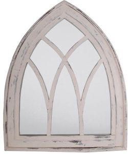 Danto Set: 2 Stück Esschert Design Spiegel Gothic, white wash, aus Betongemisch, ca. 66 cm x 85 cm x 4 cm