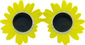 Oblique Unique Blumen Brille Partybrille Spaßbrille Sonnenbrille für Geburtstag Party Fasching Karneval Accessoire - gelb