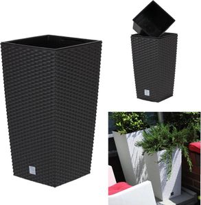 Blumentopf + Einsatz Blumenkübel Rattan RATO SQUARE DRTS265 Umbra