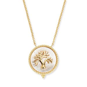 Engelsrufer Halskette Silber ERN-LILTREE-PE-G vergoldet mit Lebensbaum Perlmutt
