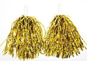 2 Stück Pompom Pompon Cheerleader C heerleading Pom Pon Tanzwedel Puschel Pompons Gold