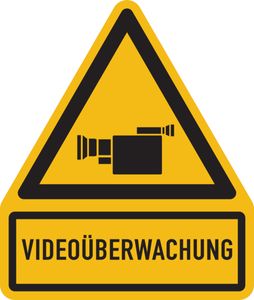 Dreifke® Warnschild, Videoüberwachung | Folie selbstklebend | 100x118,50 mm, 1 Stk