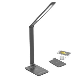 Solight LED-Tischleuchte 10W mit kabelloser Aufladung, grau WO55-G