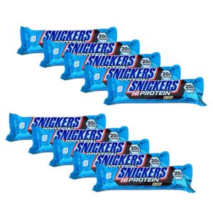 10x Snickers Hi Protein Bar | Crisp | 55g je Riegel (insg. 550g) | 20g Eiweiß | toller Geschmack | Nahrungsergänzungsmittel