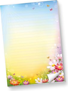 Schreibblöcke DIN A4 liniert Florentina (2 Stück) Briefpapier-Block bunt mit herrlichen Blumen