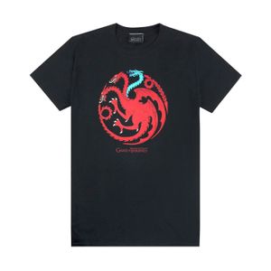 Game of Thrones - "Ice And Fire Dragons" T-Shirt für Herren NS5288 (L) (Schwarz)