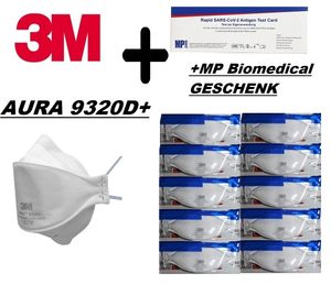 50x 3M Aura FFP2 Atemschutzmaske 9320+ ohne Ventil FFP 2 Maske Mundschutz Atemschutz