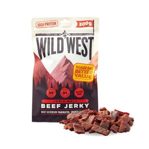 Wild West Beef Jerky Original Jerk Protein Fitness Snack 300g XXL Pack