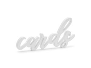 Tischaufsteller Cards Holz Holzbuchstaben Deko 20x10cm weiß