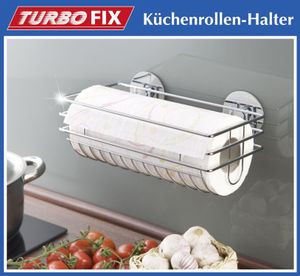 WENKO Küchen Rollen Halter ohne bohren Papier Tücher Wand Aufbewahrung Helfer