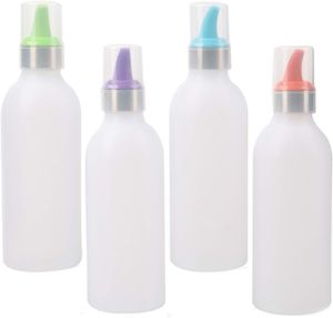 Squeeze Flasche, 4 Stück 15 oz Plastik Quetschflasche Mit Kappen - BPA Frei,Kein Leck Condiment Flaschen