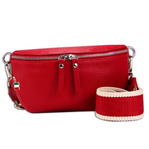 Florence Echtleder Gürteltasche Damen rot Bauchtasche Jugend OTF807R