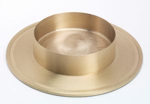 Kerzenhalter Messing Gold Matt für Ø 100 mm Kerzen, Taufkerzen, Hochzeitkerzen, Anlasskerzen