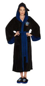 Ravenclaw Harry Potter Damen schwarz Fleece Robe mit Kapuze