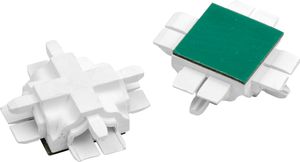 HEXIM Kreuzverbinder weiß - Glassprossen aus PVC Kunststoff selbstklebende, Dichtungslippe in grau und schwarz - HJ GL2313(Kreuzverbinder)