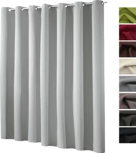 heimtexland ® XXL Ösenschal Verdunkelung HxB 245x275 cm Thermovorhang Verdunkelungsgardine Extra Breit Silber Grau Typ139