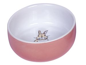 Nobby Nager Keramik Napf "Rabbit" : Lachsfarben-Weiß Ø 11cm x 4,5cm Farbe: Lachsfarben-Weiß Größe: Ø 11cm x 4,5cm