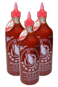 3er-Pack FLYING GOOSE Sriracha (3x 730ml) | sehr scharfe Chilisauce | SUPERSCHARF